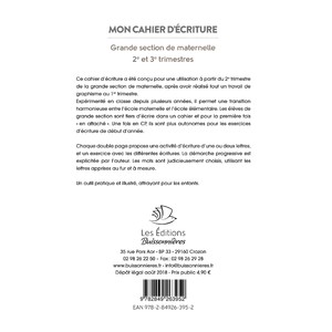 MON CAHIER D'ÉCRITURE GRANDE SECTION