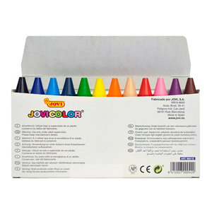 JOVI 12 MAXI-CRAYONS À LA CIRE COLORIS ASSORTIS